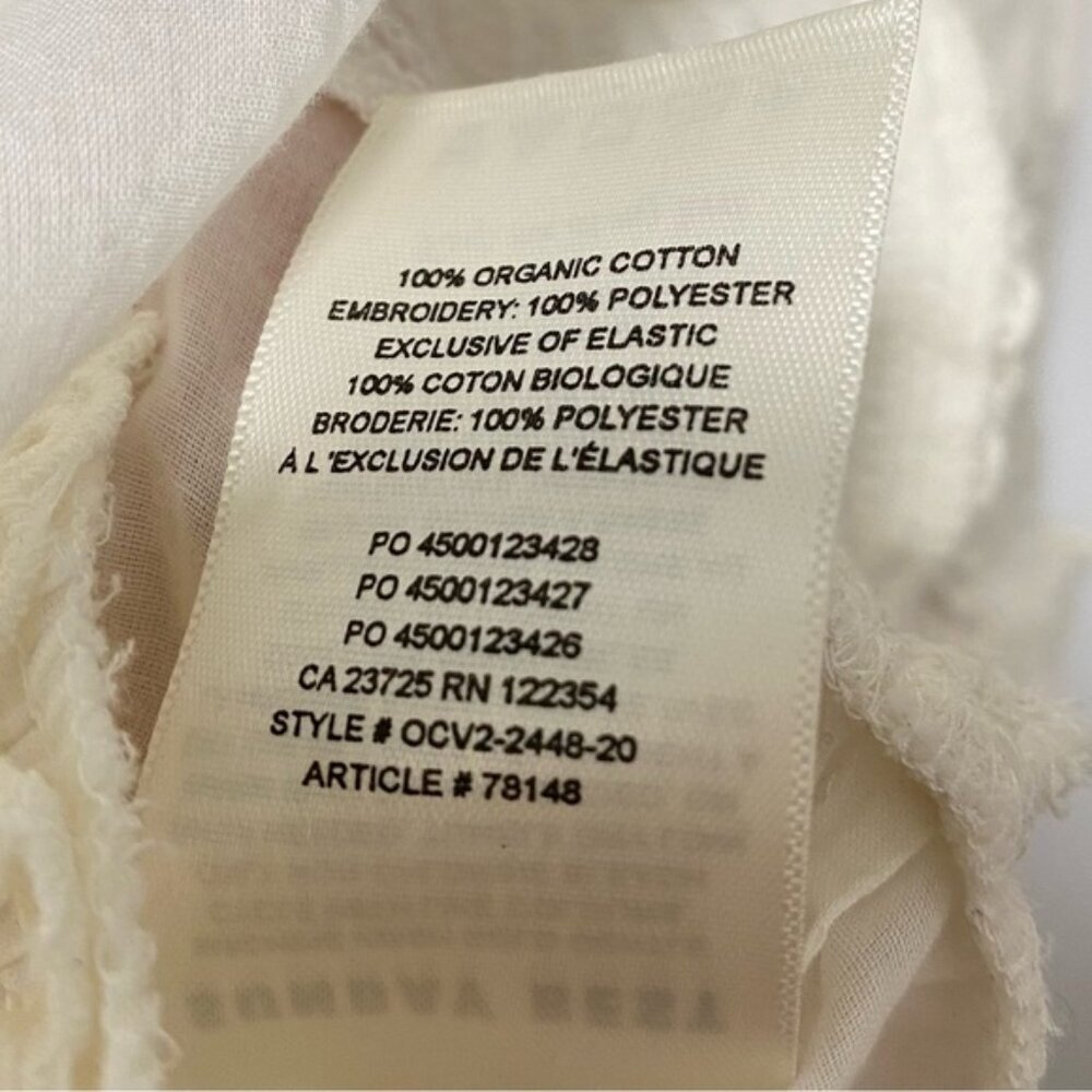 Aritzia Sunday Best Scoop Back Frilly Blouse White Size L — 100% Cotton - Picture 9 of 9